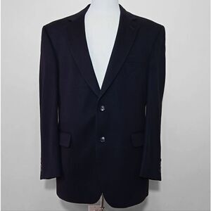 Jos A Bank Cashmere Blazer Jacket Sports Coat Mens 42R Navy Academia Suit Jacket